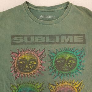 Sublime Band Short Sleeve Crew Neck Graphic T Shirt Mens Size Large L Green